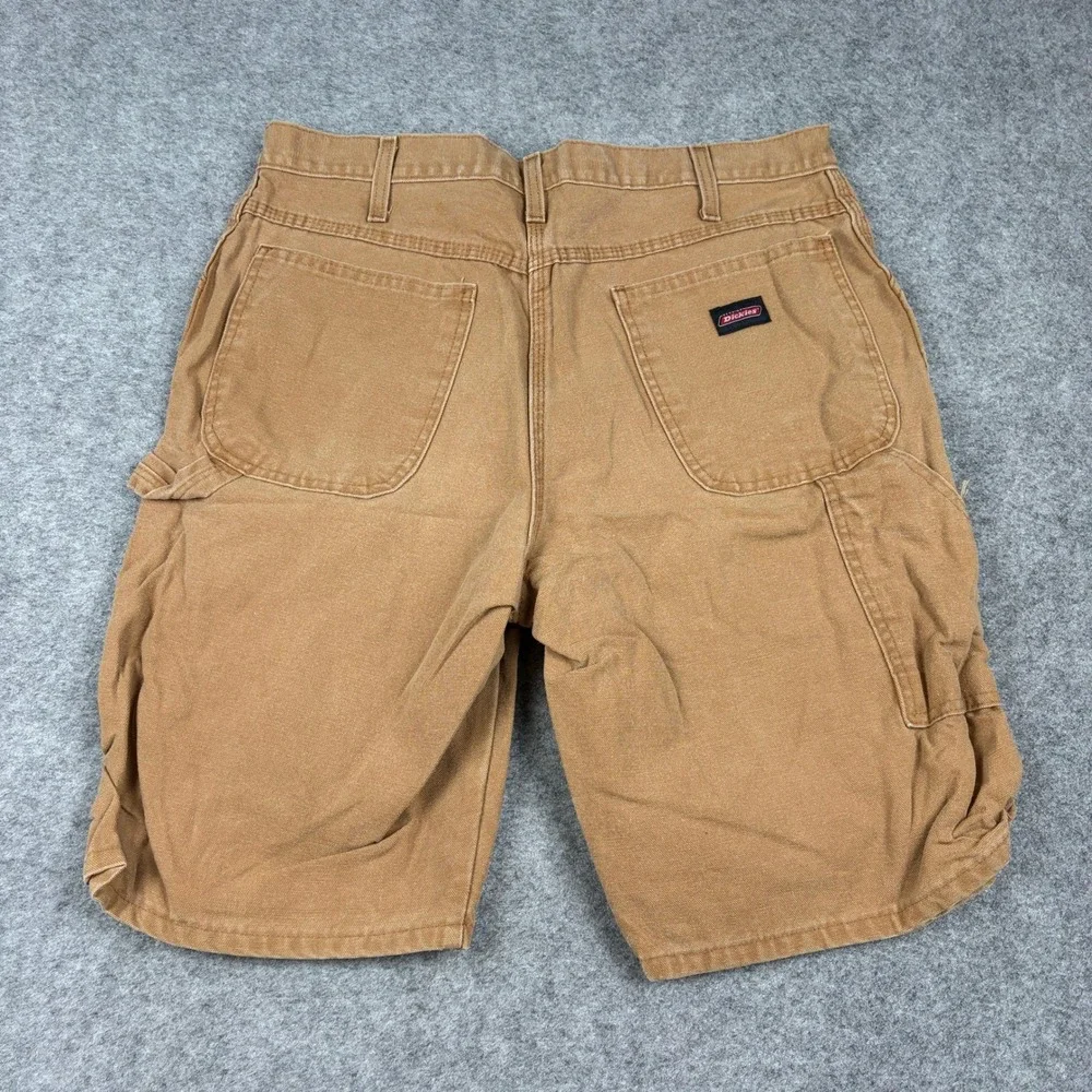 Dickies Carpenter Shorts Mens 34 Brown Duck Canvas Utility Workwear Outdoors